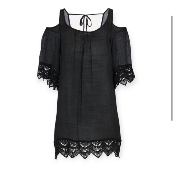 Venus cold shoulder lace trim swim cover up size small - Picture 1 of 8